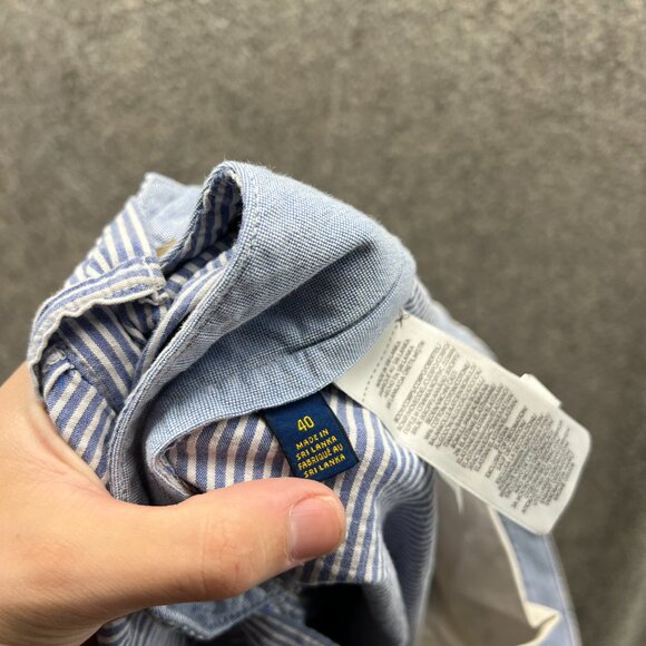 Polo Ralph Lauren Shorts Men 40 Blue Chino Flat Front Stretch Classic Seersucker - Picture 11 of 11